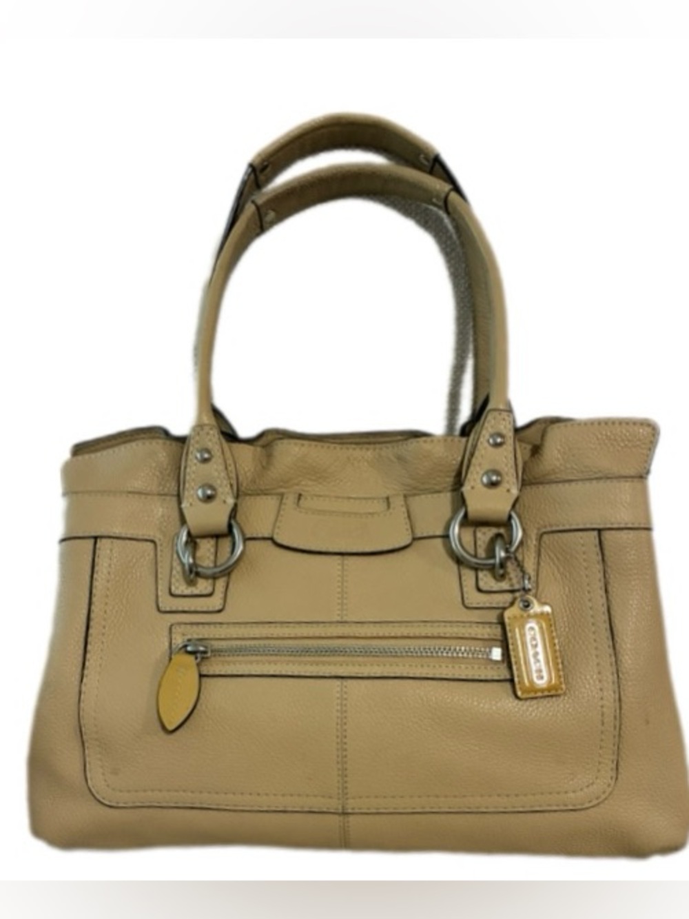 COACH EUC Genuine Leather
Penelope Handbag Tan Pebbled
Double Handle VTG